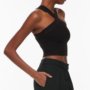 Aritzia Babaton Sculpt Knit Criss Cross Cropped Tank